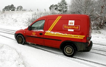 Royal Mail Battle through the Snow van snow Royal Mail Takes on the Temps to Take on the Temp